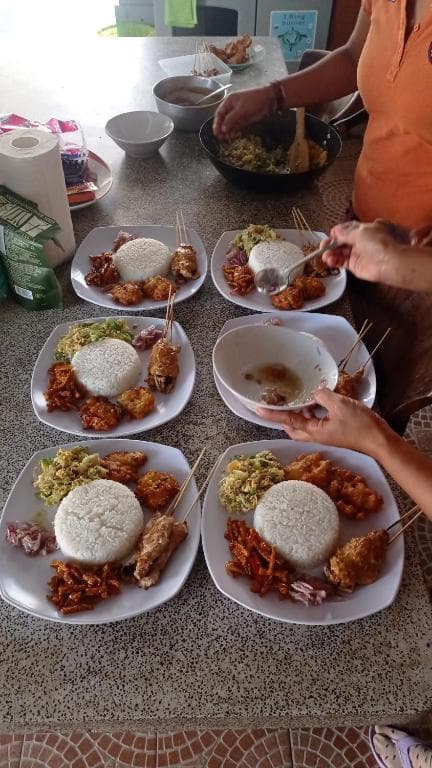 Rooftop terrace with volcano view